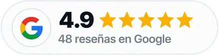4,9 de 5 estrellas, 48 reseñas en Google
